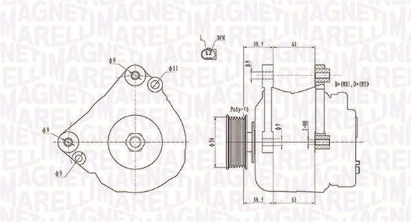 MAGNETI MARELLI Δυναμό 063731818010 063731818010 Δυναμό αυτοκινήτου PORSCHE 911 MAGNETI MARELLI