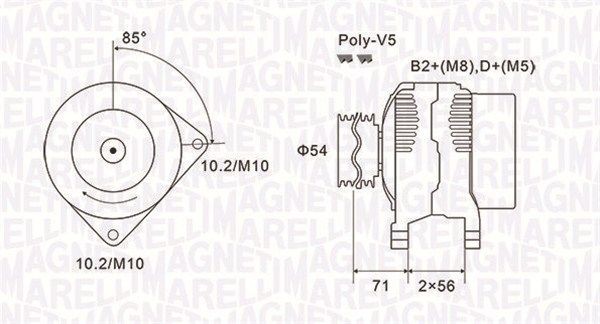 MAGNETI MARELLI Ģenerators 063731833010 063731833010 Ģenerators OPEL ASTRA MAGNETI MARELLI