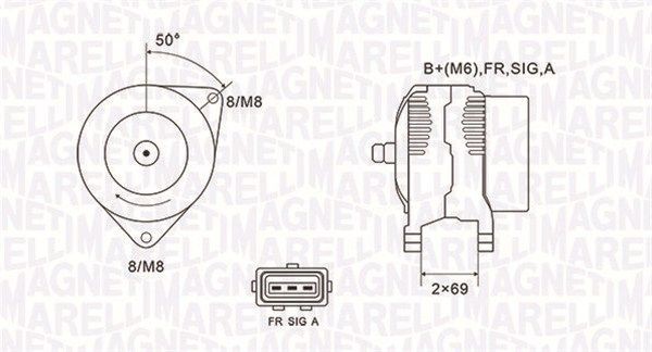 Alternatore MAGNETI MARELLI 063731857010 MAGNETI MARELLI 063731857010 Dinamo FORD TOURNEO CONNECT 2010