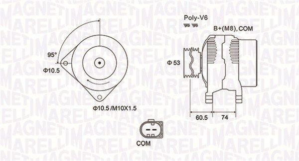 MAGNETI MARELLI Dynamo / Alternator 063731905010 063731905010 Generator LEXUS LX MAGNETI MARELLI
