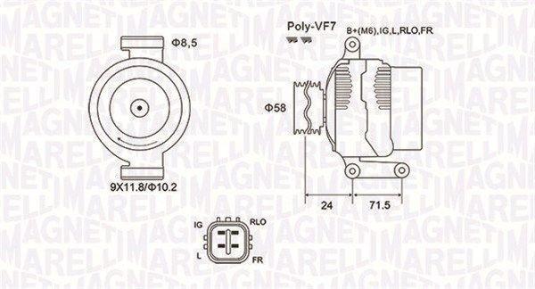 MAGNETI MARELLI Generator 063731965010 063731965010 Generator starter TOYOTA AURIS MAGNETI MARELLI