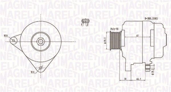 MAGNETI MARELLI Alternator 063731972010 063731972010 MAGNETI MARELLI MAZDA generator