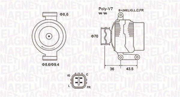 MAGNETI MARELLI Dynamo / Alternator 063731980010 Alternator Honda RD_ 063731980010 MAGNETI MARELLI