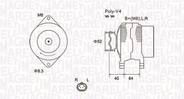 MAGNETI MARELLI Alternateur 063732023010 Daewoo NEXIA Alternateur MAGNETI MARELLI 063732023010