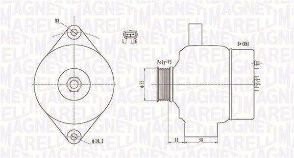 MAGNETI MARELLI Dynamo / Alternator 063732026010 Wisselstroomdynamo MAGNETI MARELLI SAMURAI 063732026010 goedkoop