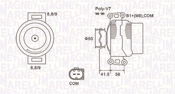 MAGNETI MARELLI Dynamo / Alternator 063732108010 Mercedes-Benz 111-serie Wisselstroomdynamo MAGNETI MARELLI 063732108010