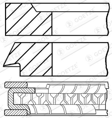 GOETZE ENGINE Jeu de segments de pistons 08-407722-10 GOETZE ENGINE 08-407722-10 Segment de piston Volvo 240 Break prix