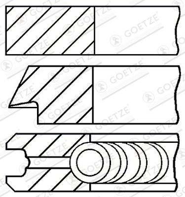 GOETZE ENGINE Jeu de segments de pistons 08-432205-00 GOETZE ENGINE 08-432205-00 Segment BMW F25 pas cher
