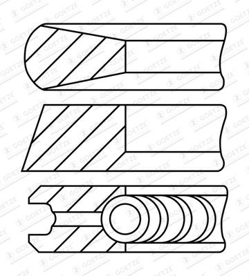 GOETZE ENGINE Zuigerveerset 08-443400-00 GOETZE ENGINE 08-443400-00 Zuigerveren Mercedes C218 aan een voordelige prijs