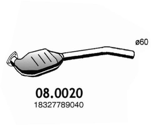 ASSO Katalysator 08.0020 08.0020 Udstødning katalysator BMW Z3 ASSO