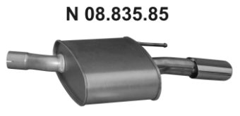 EBERSPÄCHER Bakre ljuddämpare 08.835.85 08.835.85 EBERSPÄCHER japsdämpare OPEL GT