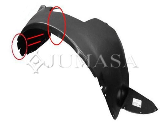 Cobertura, cava da roda JUMASA 08721077 JUMASA 08721077: Cava da roda Fiat FIORINO 2001