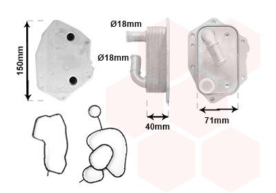 VAN WEZEL Oliekøler, motorolie 09013704 Oliekøler VAN WEZEL DS5 09013704 billig