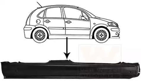 VAN WEZEL Schweller 0925104 VAN WEZEL 0925104 Schweller CITROЁN CX I Schrägheck 2000 106 PS 1981