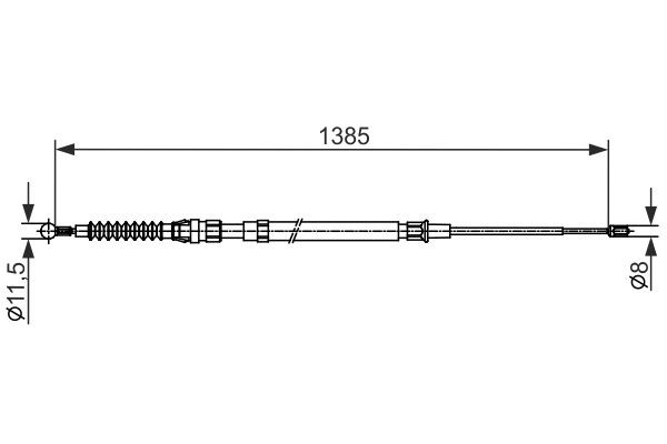BOSCH Ντίζα, φρένο ακινητοποίησης 1 987 482 584 1 987 482 584 Χειρόφρενο BOSCH AUDI A4