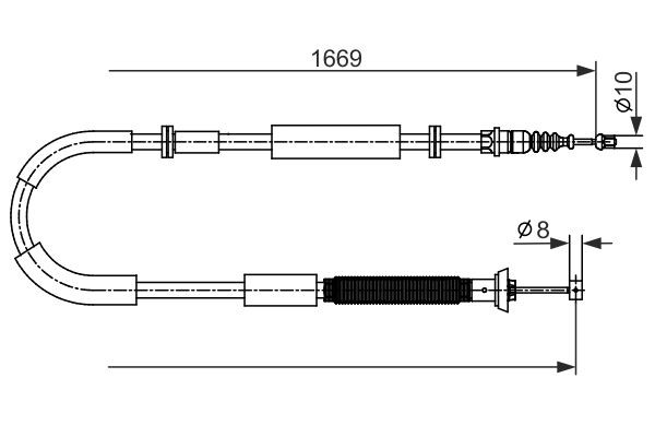 BOSCH Ντίζα, φρένο ακινητοποίησης 1 987 482 588 1 987 482 588 Ντίζα χειροφρένου BOSCH MG MONTEGO