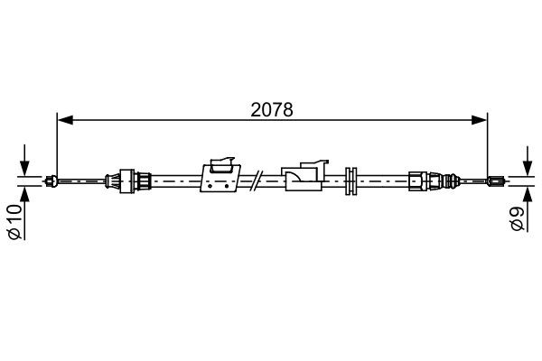 BOSCH Vaijeri, seisontajarru 1 987 482 706 1 987 482 706 BOSCH Käsijarruvaijeri FORD FOCUS