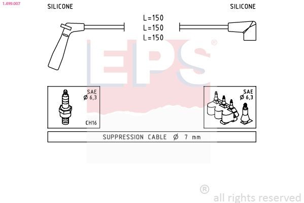 EPS Kit de câbles d'allumage 1.499.007 Jeu de câble d'allumage EPS NUBIRA 1.499.007 pas cher