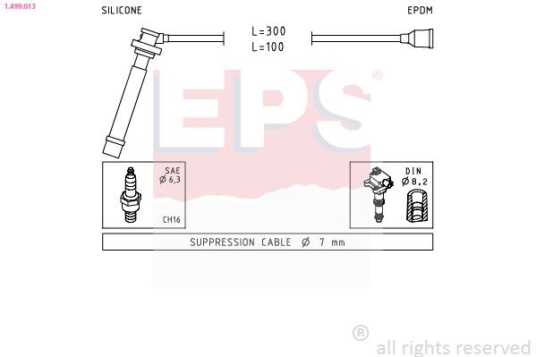 EPS Tändkabelsats 1.499.013 CITROЁN tändkablar EPS 1.499.013