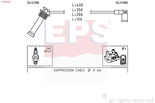 EPS Bougiekabels 1.499.242 1.499.242 Bougiekabel VOLVO 760 EPS