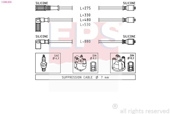 EPS Bougiekabels 1.500.354 Bougie, kabelset EPS DUCATO 1.500.354 goedkoop