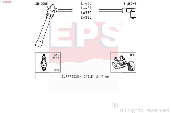EPS Bougiekabels 1.501.505 1.501.505 Bougiekabelset FIAT DUCATO EPS