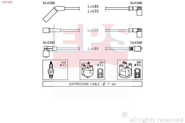 EPS Kit de câbles d'allumage 1.501.634 Câble d'allumage EPS NUBIRA 1.501.634 pas cher