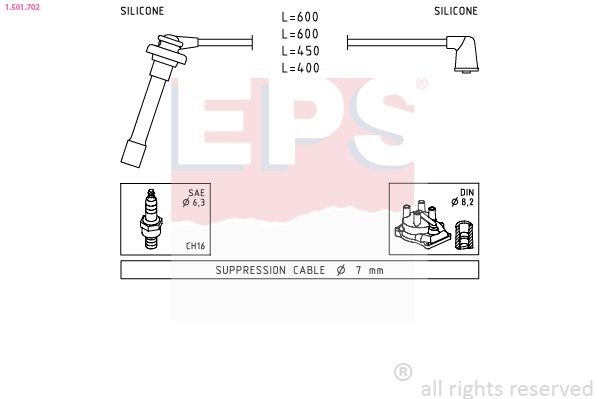 EPS Tændkabelsæt 1.501.933 1.501.933 EPS Tændrørskabler Hyundai billig