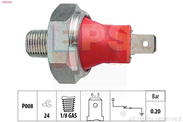 Interruttore di pressione olio EPS 1.800.035 FACET 7.0035 EPS 1.800.035 Bulbo pressione olio Suzuki VITARA 2017