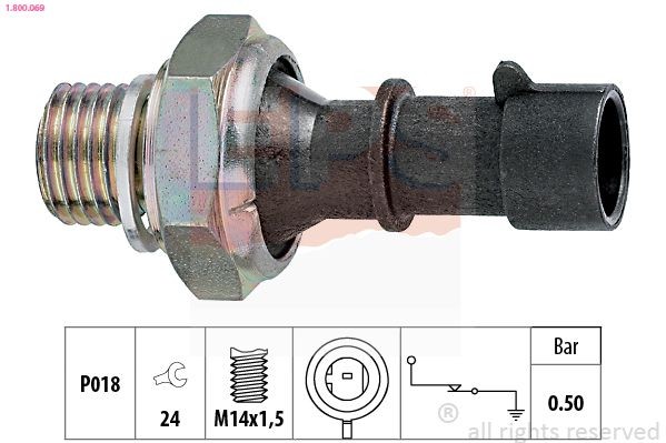 EPS Oljetrycksgivare 1.800.069 VAUXHALL Tigra Mk1 Coupe (S93) Oljetrycksgivare EPS 1.800.069