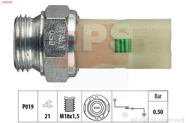 EPS Interruptor de pressão do óleo 1.800.075 EPS 1.800.075 Sensores Renault 9 Sedan 1984