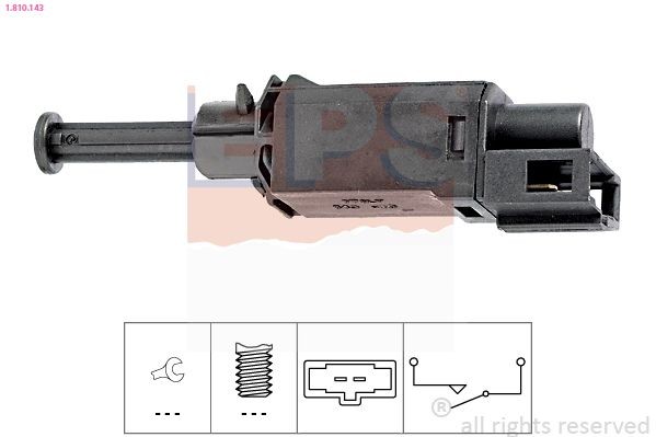 Commande, embrayage (régulateur de vitesse) EPS 1.810.143 EPS 1.810.143 Contacteur de position de pédale d'embrayage AUDI TT 2003