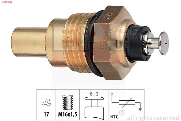Sensor, temperatura do líquido de refrigeração EPS 1.830.067 EPS 1.830.067 Sensor de temperatura ISUZU D-MAX 2005