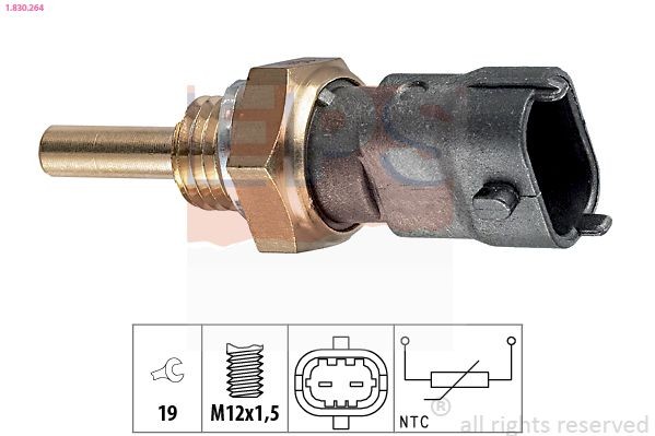 EPS Andur, Jahutusvedeliku temp. 1.830.264 EPS 1.830.264 Jahutusvedeliku temperatuuri andur Suzuki SX4 S-Cross hind