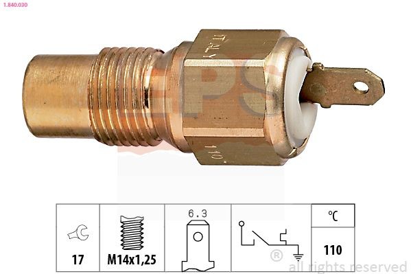 EPS Interruptor de temp., luz avisadora líquido de refrigeração 1.840.030 EPS 1.840.030 Interruptor de temperatura ventilador do radiador Ford Transit MK5 originais preço