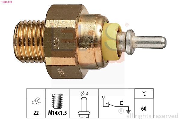 EPS Termoslēdzis, Dzesēšanas škidruma brīdinājuma spuldze 1.840.120 EPS 1.840.120 Termoslēdzis radiatora ventilators Mercedes A207 cena