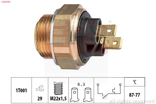 EPS Lämpökytkin, jäähdyttimen puhallin 1.850.007 EPS 1.850.007 Ford Granada GU lämpökytkin jäähdyttimen puhallin hinta