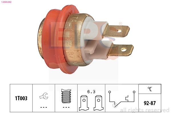 EPS Interruptor de temperatura, ventilador do radiador 1.850.042 Interruptor de temperatura ventilador do radiador EPS Renault GRAND SCÉNIC 1.850.042