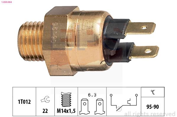 EPS Temperatuurilülitus, radiaatorivent. 1.850.064 Temperatuurilülitus radiaatoriventilaator EPS MEGANE 1.850.064 odav