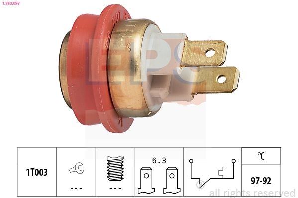 EPS Temperatuurilülitus, radiaatorivent. 1.850.093 EPS 1.850.093 Temperatuurilülitus radiaatoriventilaator Nissan GT-R R35 odav