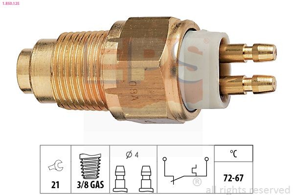 EPS Temperature Switch, radiator fan 1.850.125 EPS 1.850.125 PORSCHE PANAMERA coolant fan switch replacement