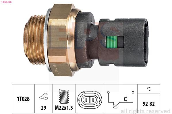 EPS Temperatuurschakelaar, radiateurventilator 1.850.128 1.850.128 Thermoschakelaar radiateurventilator OPEL CORSA EPS