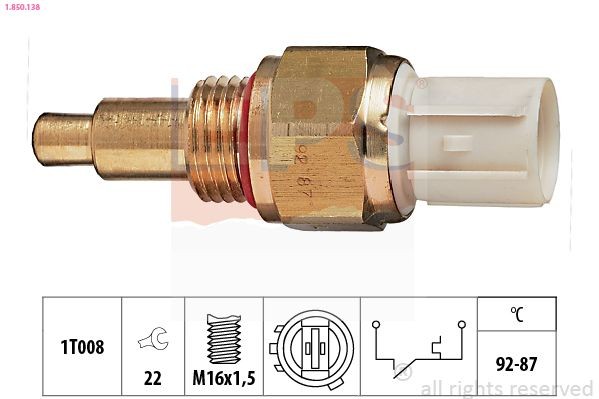 EPS Temperatuurschakelaar, radiateurventilator 1.850.138 EPS 1.850.138 Thermoschakelaar radiateurventilator Honda CR-V III goedkoop