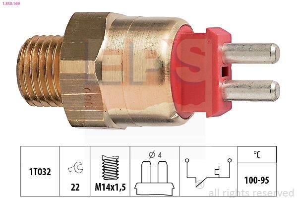 EPS Temperature Switch, radiator fan 1.850.169 EPS 1.850.169 Mercedes S204 radiator fan switch price
