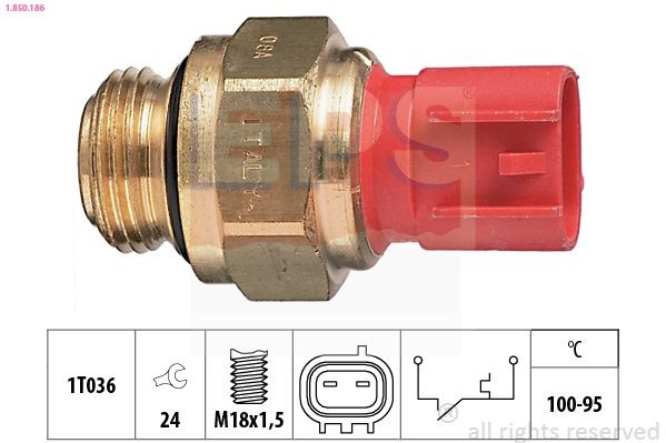 EPS Temperature Switch, radiator fan 1.850.186 EPS 1.850.186 FORD USA Mustang Mk1 Coupe coolant fan switch replacement
