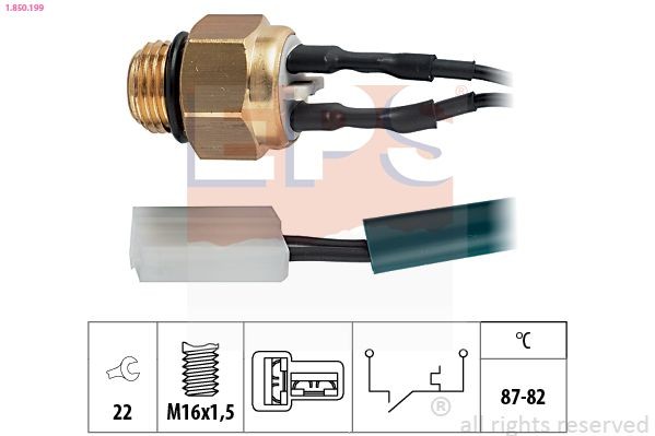 EPS Interrupteur de température, ventilateur de radiateur 1.850.199 EPS 1.850.199 Interrupteur de température ventilateur de radiateur Suzuki sx4 ey gy prix