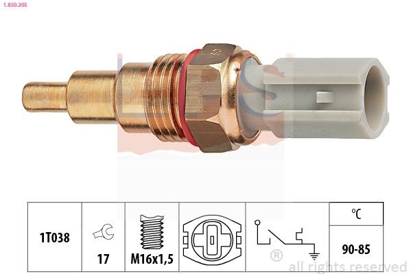 Termoslēdzis, Radiatora ventilators EPS 1.850.205 EPS 1.850.205 Termoslēdzis radiatora ventilators MAZDA 3 2017