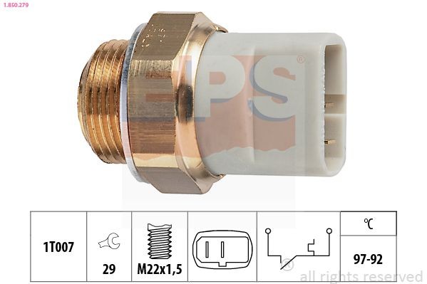 Interrupteur de température, ventilateur de radiateur EPS 1.850.279 EPS 1.850.279 Interrupteur de température ventilateur de radiateur Mercedes-Benz VITO 2013