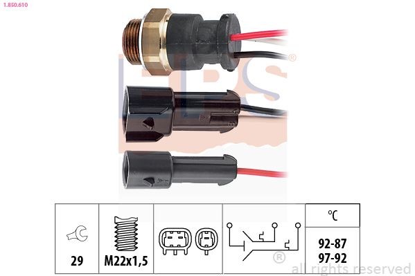 EPS Interrupteur de température, ventilateur de radiateur 1.850.610 1.850.610 Interrupteur de température ventilateur de radiateur ALFA ROMEO 145 EPS