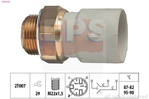 EPS Interruptor de temperatura, ventilador do radiador 1.850.645 Interruptor de temperatura ventilador do radiador EPS YETI 1.850.645 baratos